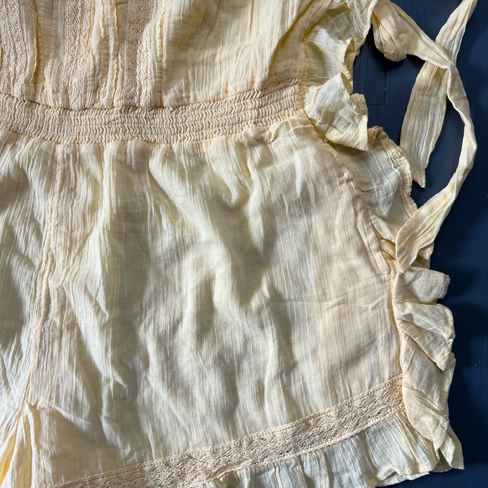 Yellow Ruffled FREE PEOPLE ROMPER XL - Picture 4 of 7